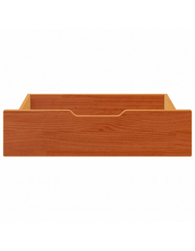 Cassettoni per Letto 2pz Marrone Cera 75x55x17 cm Legno di Pino
