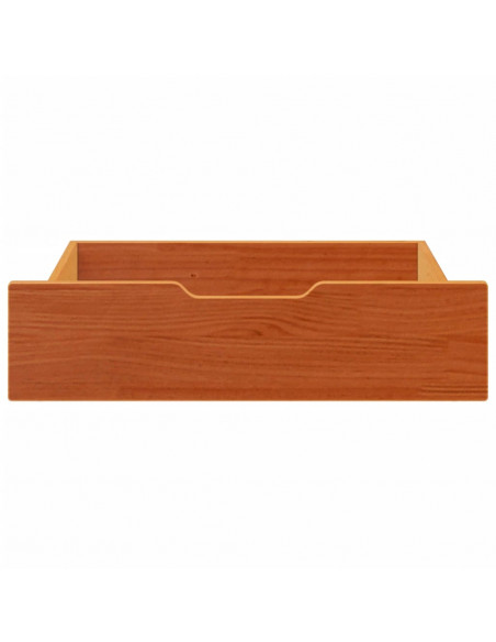 Cassettoni per Letto 2pz Marrone Cera 75x55x16 cm Legno di Pino