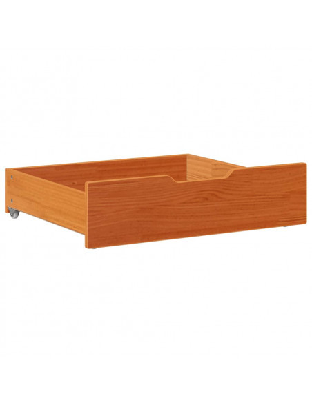 Cassettoni per Letto 2pz Marrone Cera 75x55x17 cm Legno di Pino