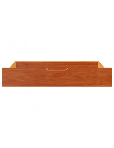 Cassettoni per Letto 2pz Marrone Cera 95x55x16 cm Legno di Pino