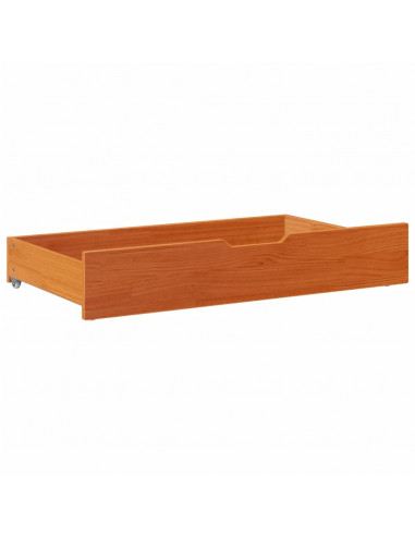Cassettoni per Letto 2pz Marrone Cera 95x55x17 cm Legno di Pino