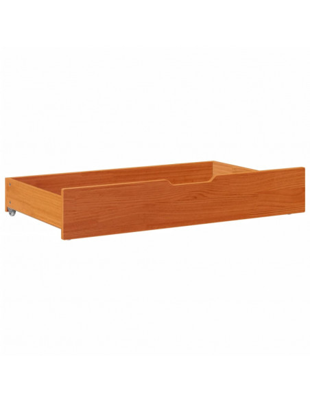 Cassettoni per Letto 2pz Marrone Cera 95x55x16 cm Legno di Pino