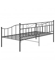 Divano Letto Telaio Nero in Metallo 90x200 cm
