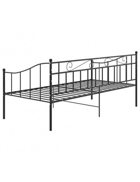 Divano Letto Telaio Nero in Metallo 90x200 cm