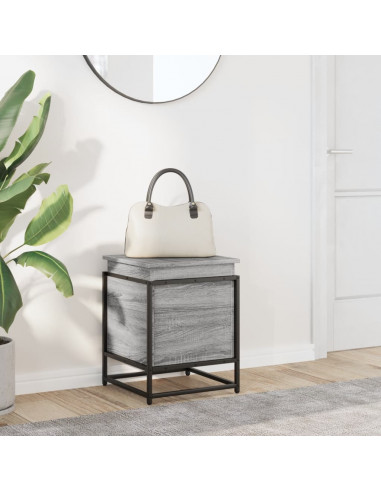 Contenitore con Coperchio Grigio Sonoma 40x40x51,5cm Truciolato