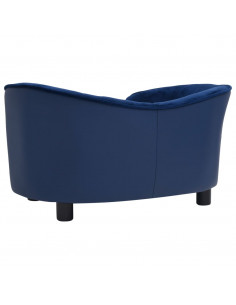 Divano per Cani Blu 69x49x40 cm in Peluche e Similpelle