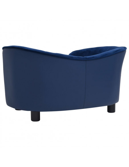 Divano per Cani Blu 69x49x40 cm in Peluche e Similpelle