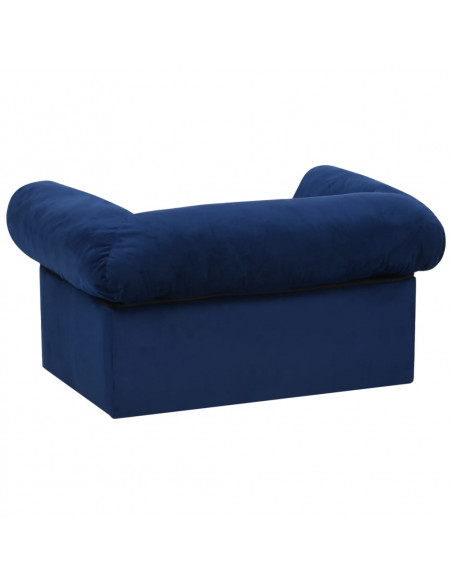Divano per Cani con Cassetto Blu 75x50x38 cm in Peluche