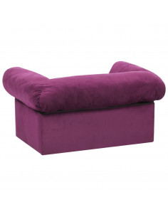 Divano per Cani con Cassetto Borgogna 75x50x38 cm in Peluche