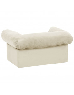 Divano per Cani con Cassetto Crema 75x50x38 cm in Peluche