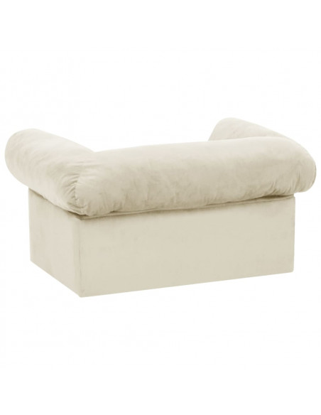 Divano per Cani con Cassetto Crema 75x50x38 cm in Peluche