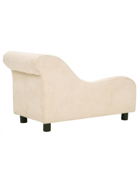 Divano per Cani con Cuscino Crema 83x44x44 cm in Peluche