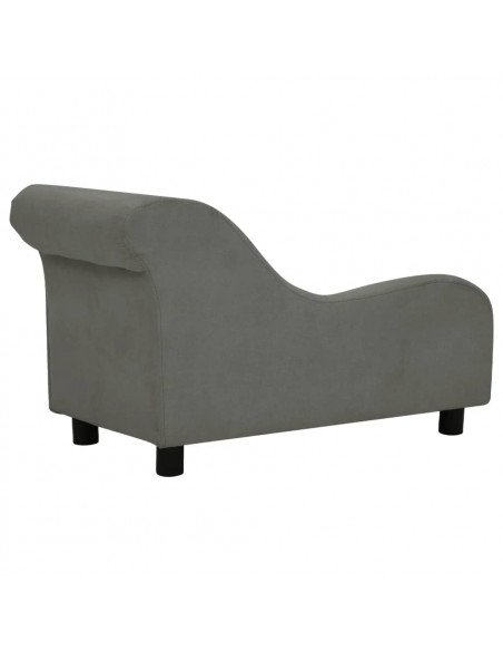 Divano per Cani con Cuscino Grigio Scuro 83x44x44 cm in Peluche