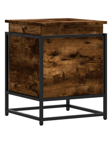 Contenitore con Coperchio Rovere Fumo 40x40x51,5cm Truciolato