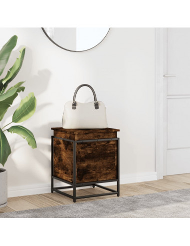 Contenitore con Coperchio Rovere Fumo 40x40x51,5cm Truciolato