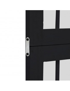 Divisorio Ambienti 4 Pannelli Nero Legno Massello di Paulownia