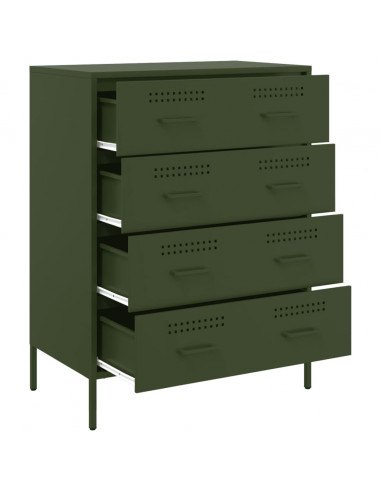 Credenza Verde Oliva 68x39x89 cm in Acciaio