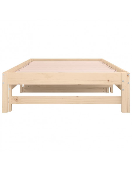 Dormeuse Estraibile 2x(80x200) cm in Legno Massello di Pino