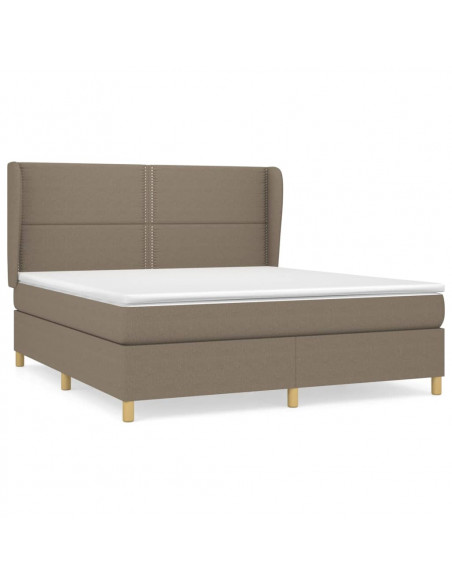 Giroletto a Molle con Materasso Tortora 160x200 cm in Tessuto
