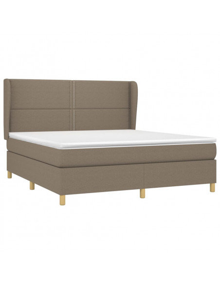 Giroletto a Molle con Materasso Tortora 160x200 cm in Tessuto