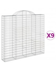 Cesti Gabbioni ad Arco 9 pz 200x30x180/200 cm Ferro Zincato 2