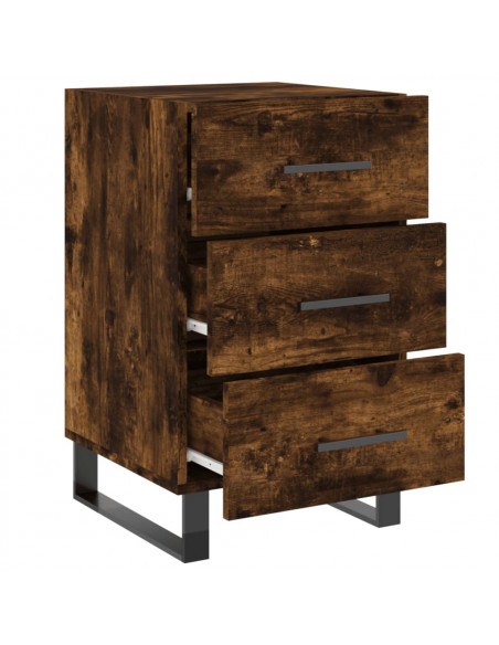Comodino Rovere Fumo 40x40x66 cm in Legno Multistrato