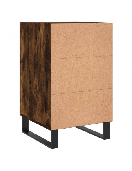 Comodino Rovere Fumo 40x40x66 cm in Legno Multistrato