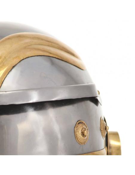 Elmo da Soldato Antico Romano per LARP in Acciaio Argento