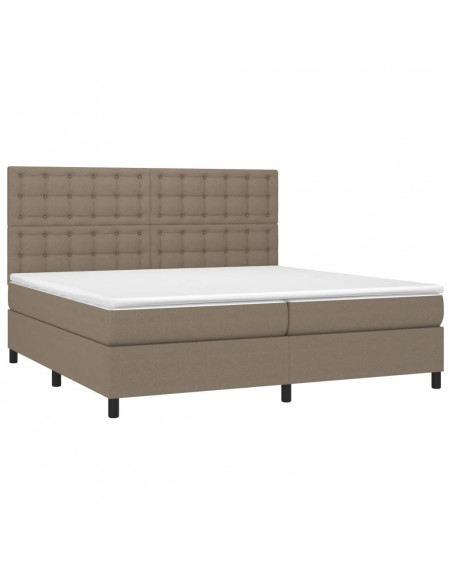 Giroletto a Molle con Materasso Tortora 200x200 cm in Tessuto