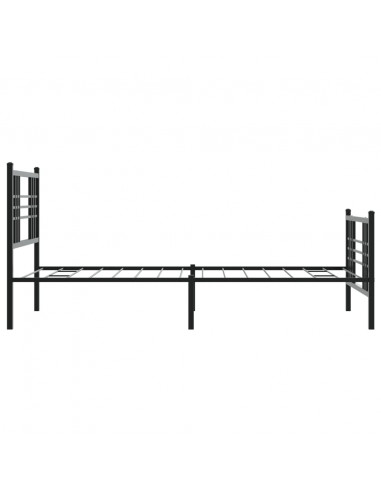 Giroletto con Testiera e Pediera Metallo Nero 100x190 cm
