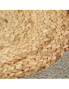 Tovagliette 6 pz Naturale e Grigio 38 cm in Juta e Cotone