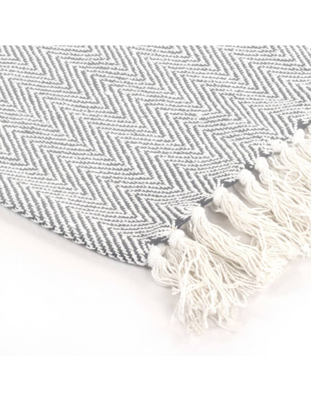 Copriletto in Cotone a Spina di Pesce 220x250 cm Grigio