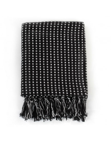 Copriletto in Cotone a Quadri 160x210 cm Nero