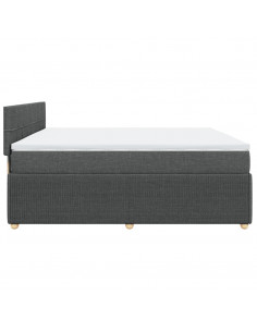 Giroletto a Molle con Materasso Grigio Scuro 200x200 cm Tessuto 2