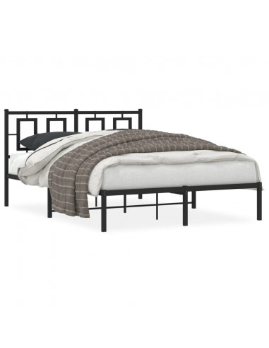 Giroletto con Testiera in Metallo Nero 135x190 cm