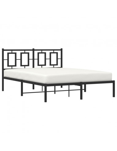 Giroletto con Testiera in Metallo Nero 135x190 cm