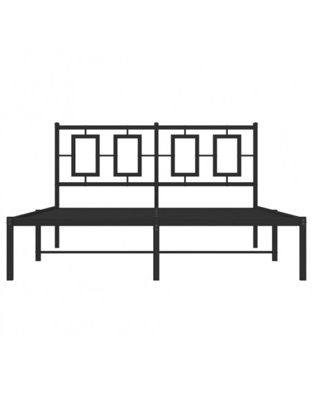 Giroletto con Testiera in Metallo Nero 135x190 cm