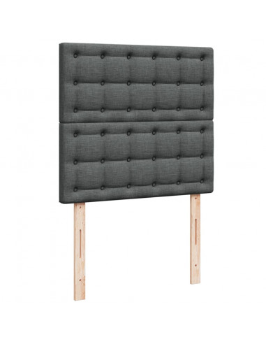 Giroletto a Molle con Materasso Grigio Scuro 90x200 cm Tessuto
