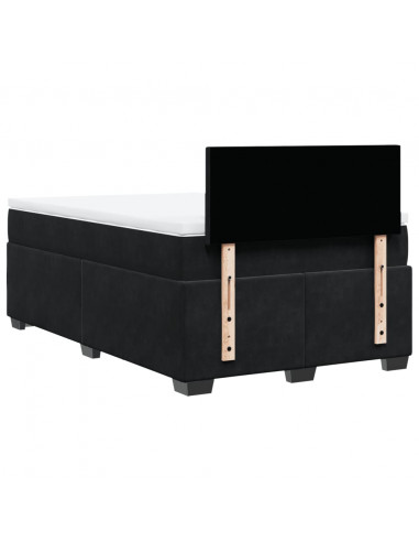 Giroletto a Molle con Materasso Nero 120x200 cm in Velluto