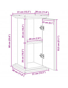 Espositore con Portaoggetti Rovere Fumo 31x30x60cm Truciolato