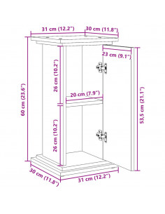 Espositore con Portaoggetti Rovere Marrone 31x30x60 Truciolato