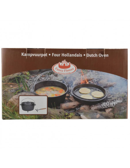 Esschert Design Casseruola di Ghisa 6,5 L Nera FF235