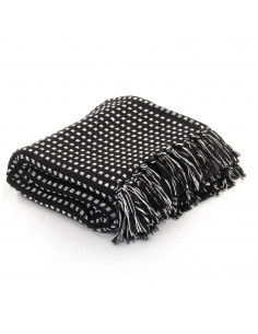 Copriletto in Cotone a Quadri 220x250 cm Nero 2