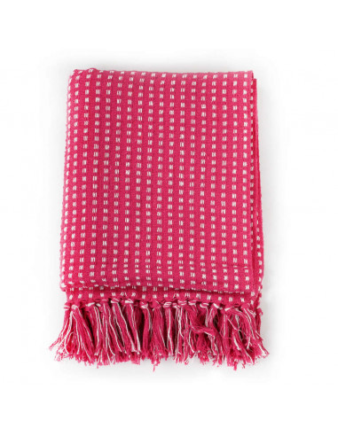 Copriletto in Cotone a Quadri 125x150 cm Rosa