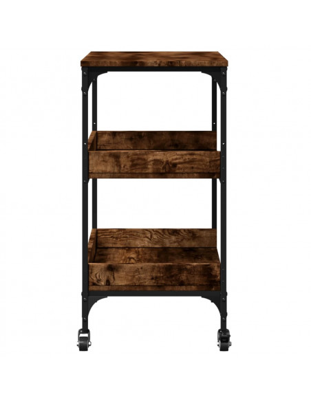 Carrello da Cucina Rovere Fumo 60x41x80,5 cm Legno Multistrato
