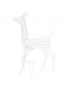 Famiglia di Renne di Natale 160 LED Bianco Caldo in Acrilico