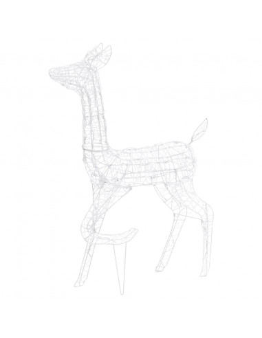 Famiglia di Renne di Natale 160 LED Bianco Caldo in Acrilico