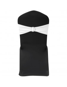 Fascia Elasticizzata Bianca Decorativa Sedia con Fibbia Diamante 25 pz