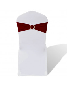 Fascia Elasticizzata Bordò Decorativa Sedia con Fibbia Diamante 25 pz