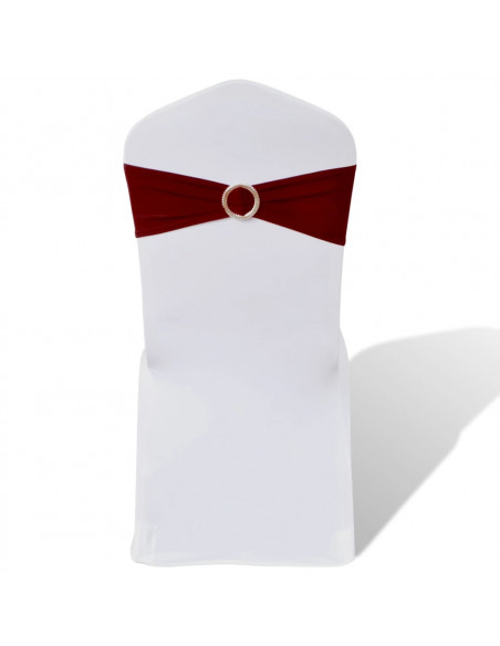 Fascia Elasticizzata Bordò Decorativa Sedia con Fibbia Diamante 25 pz